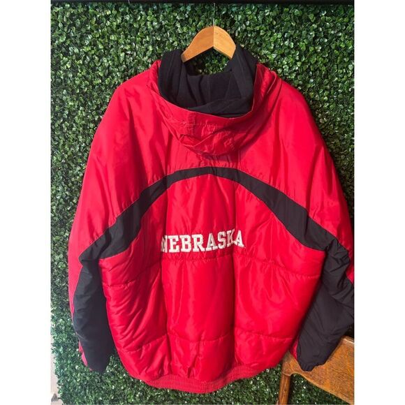 Nike Y2K Nebraska Huskers Puffer Coat Sz Large - Picture 4 of 5